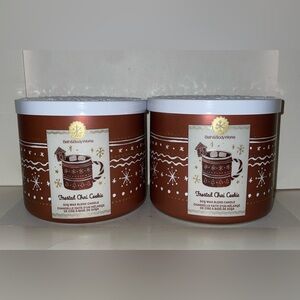 Bath & Body Works 2x Frosted Chai Cookie Scented Candle 3 Wick New